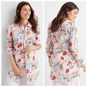 Ralph Lauren Blue Floral Button Down Tunic